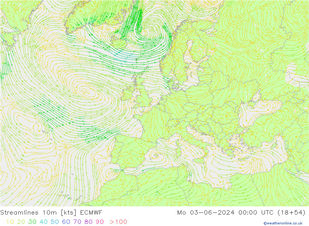 Rüzgar 10m ECMWF Pzt 03.06.2024 00 UTC
