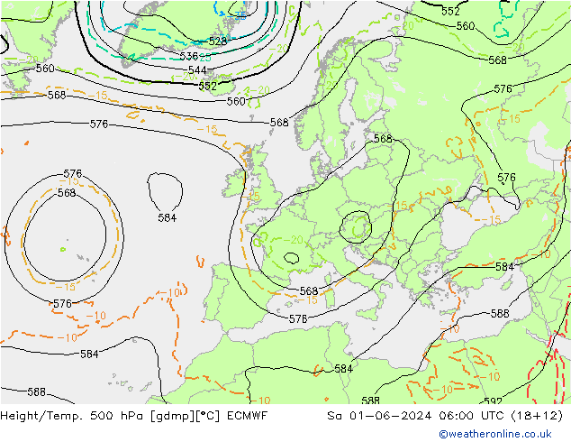 Z500/Rain (+SLP)/Z850 ECMWF Sa 01.06.2024 06 UTC