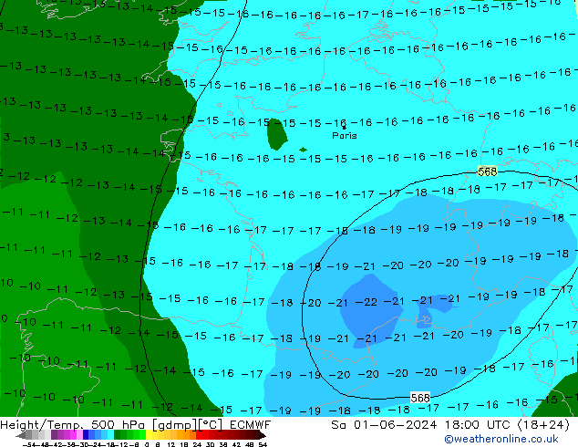 Z500/Yağmur (+YB)/Z850 ECMWF Cts 01.06.2024 18 UTC