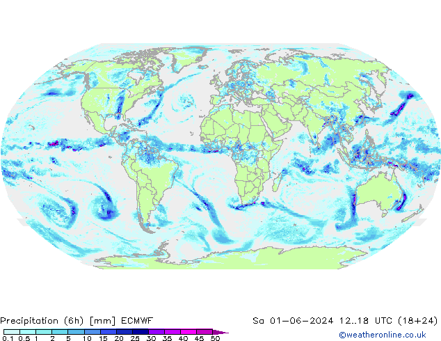 Z500/Rain (+SLP)/Z850 ECMWF сб 01.06.2024 18 UTC