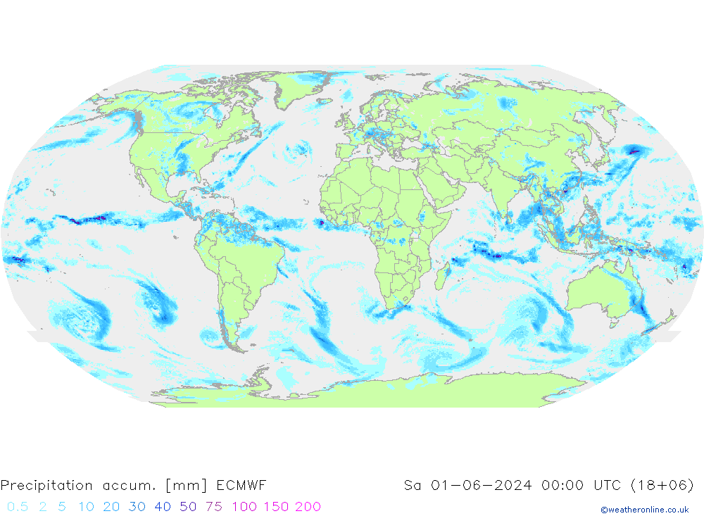 Precipitation accum. ECMWF So 01.06.2024 00 UTC