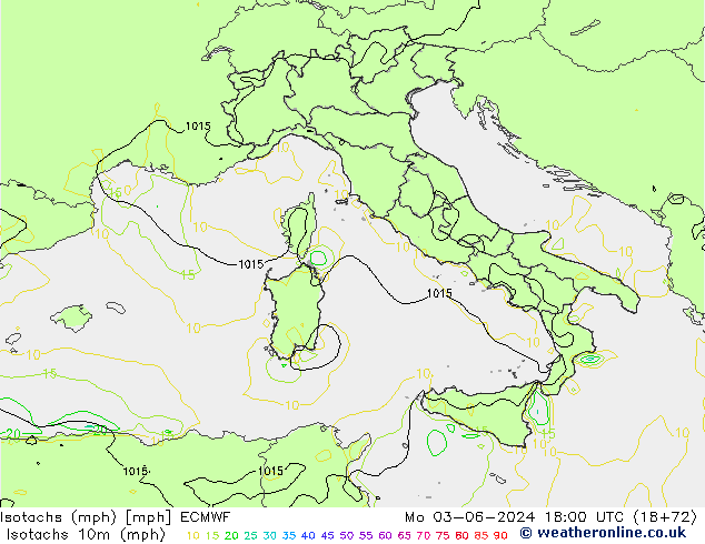 Isotachs (mph) ECMWF Seg 03.06.2024 18 UTC