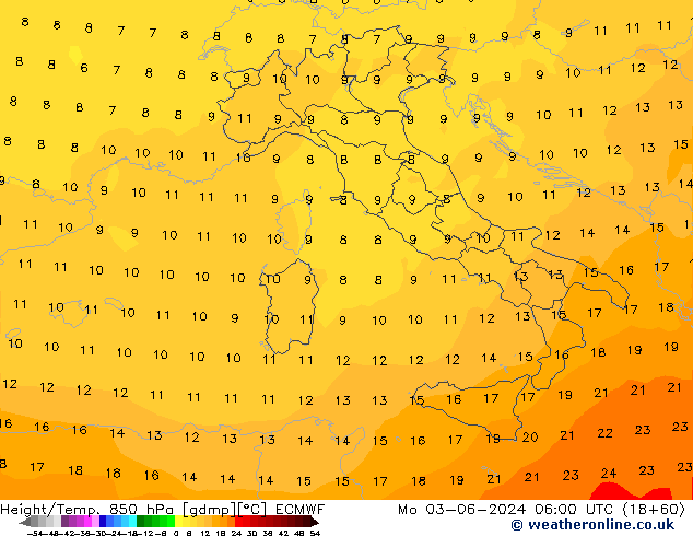 Z500/Rain (+SLP)/Z850 ECMWF пн 03.06.2024 06 UTC