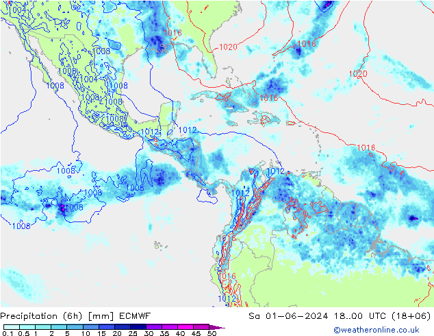 Z500/Rain (+SLP)/Z850 ECMWF sam 01.06.2024 00 UTC