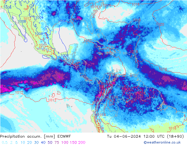 Totale neerslag ECMWF di 04.06.2024 12 UTC