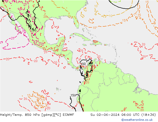 Z500/Rain (+SLP)/Z850 ECMWF dim 02.06.2024 06 UTC