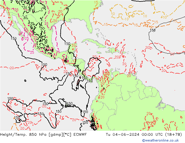 Z500/Rain (+SLP)/Z850 ECMWF mar 04.06.2024 00 UTC