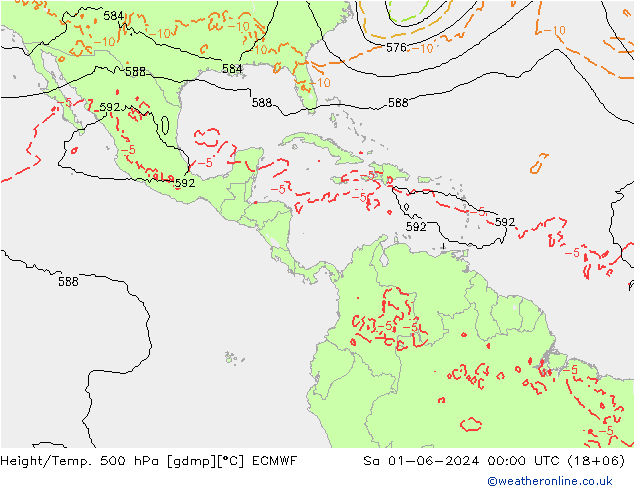 Z500/Rain (+SLP)/Z850 ECMWF sam 01.06.2024 00 UTC