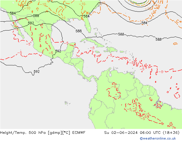 Z500/Rain (+SLP)/Z850 ECMWF dim 02.06.2024 06 UTC