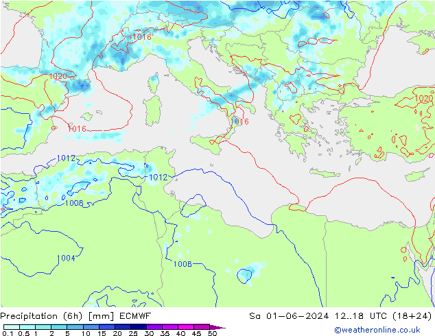 Z500/Rain (+SLP)/Z850 ECMWF So 01.06.2024 18 UTC