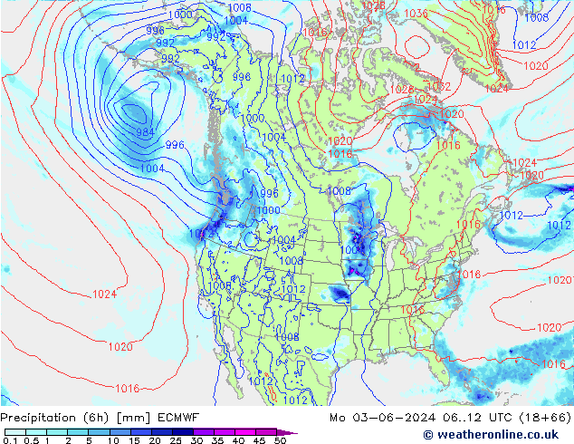 Z500/Rain (+SLP)/Z850 ECMWF Mo 03.06.2024 12 UTC