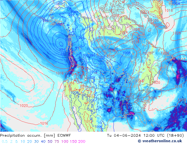 Précipitation accum. ECMWF mar 04.06.2024 12 UTC