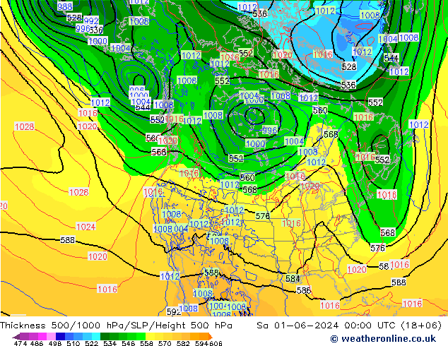 Dikte 500-1000hPa ECMWF za 01.06.2024 00 UTC