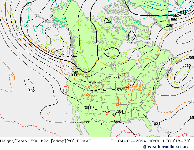 Z500/Rain (+SLP)/Z850 ECMWF вт 04.06.2024 00 UTC