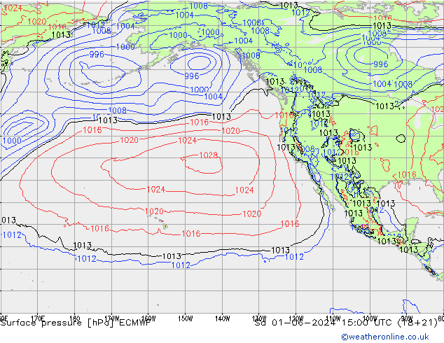 pressão do solo ECMWF Sáb 01.06.2024 15 UTC