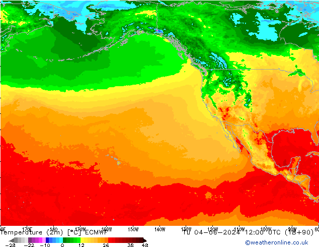 Temperatura (2m) ECMWF mar 04.06.2024 12 UTC