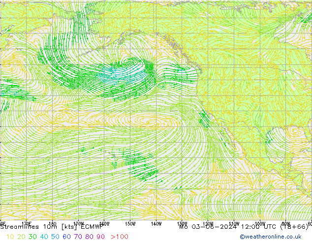 Streamlines 10m ECMWF Mo 03.06.2024 12 UTC