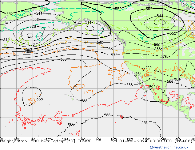 Yükseklik/Sıc. 500 hPa ECMWF Cts 01.06.2024 00 UTC