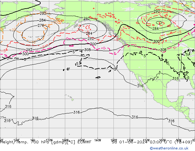 Yükseklik/Sıc. 700 hPa ECMWF Cts 01.06.2024 03 UTC