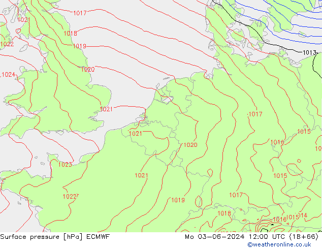 ciśnienie ECMWF pon. 03.06.2024 12 UTC