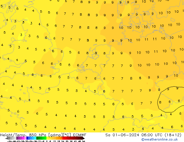 Z500/Rain (+SLP)/Z850 ECMWF Sáb 01.06.2024 06 UTC