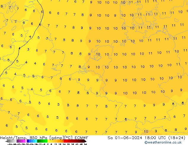 Z500/Regen(+SLP)/Z850 ECMWF za 01.06.2024 18 UTC