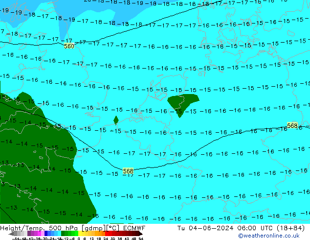 Z500/Regen(+SLP)/Z850 ECMWF di 04.06.2024 06 UTC