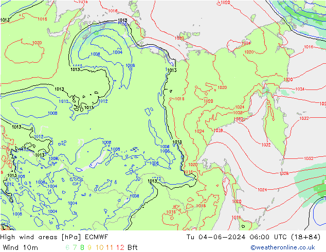High wind areas ECMWF mar 04.06.2024 06 UTC