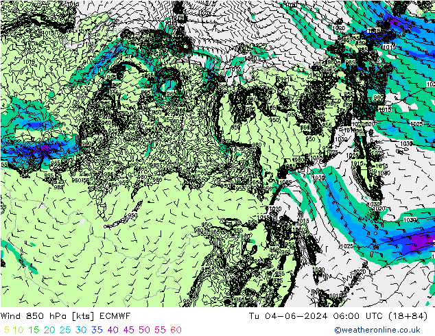 Vent 850 hPa ECMWF mar 04.06.2024 06 UTC