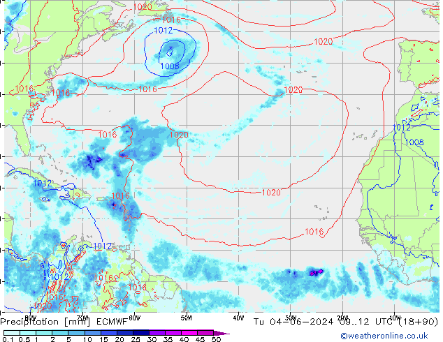 Precipitation ECMWF Tu 04.06.2024 12 UTC