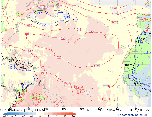 SLP tendency ECMWF Mo 03.06.2024 12 UTC