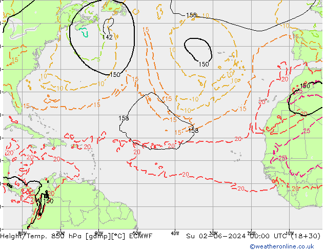 Z500/Rain (+SLP)/Z850 ECMWF nie. 02.06.2024 00 UTC