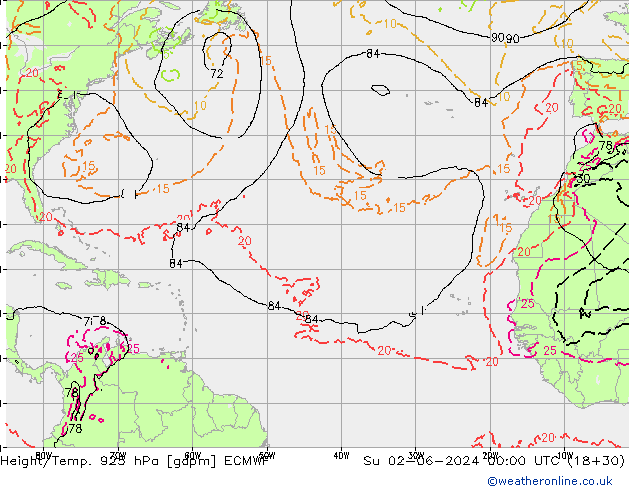 Height/Temp. 925 hPa ECMWF  02.06.2024 00 UTC