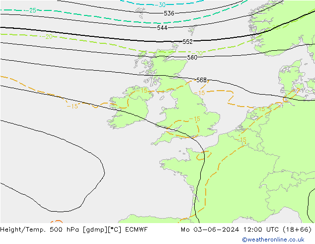 Z500/Regen(+SLP)/Z850 ECMWF ma 03.06.2024 12 UTC