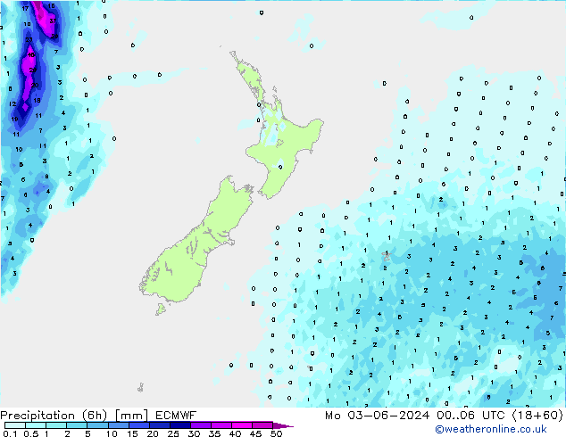 Z500/Rain (+SLP)/Z850 ECMWF Po 03.06.2024 06 UTC