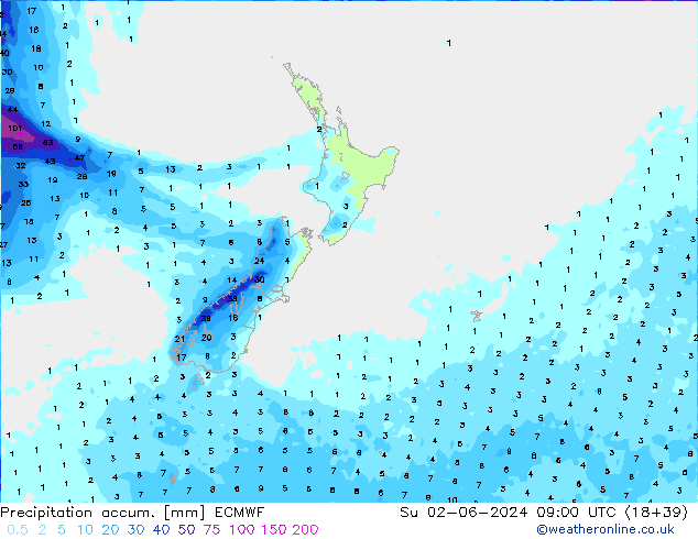 Precipitation accum. ECMWF  02.06.2024 09 UTC