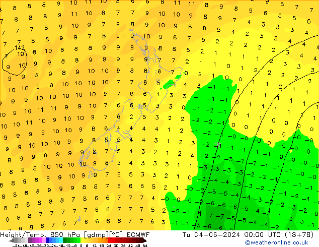 Z500/Rain (+SLP)/Z850 ECMWF Tu 04.06.2024 00 UTC