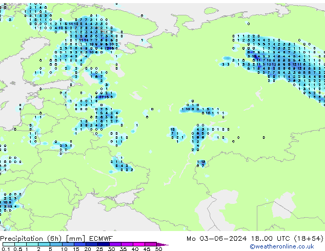 Z500/Yağmur (+YB)/Z850 ECMWF Pzt 03.06.2024 00 UTC