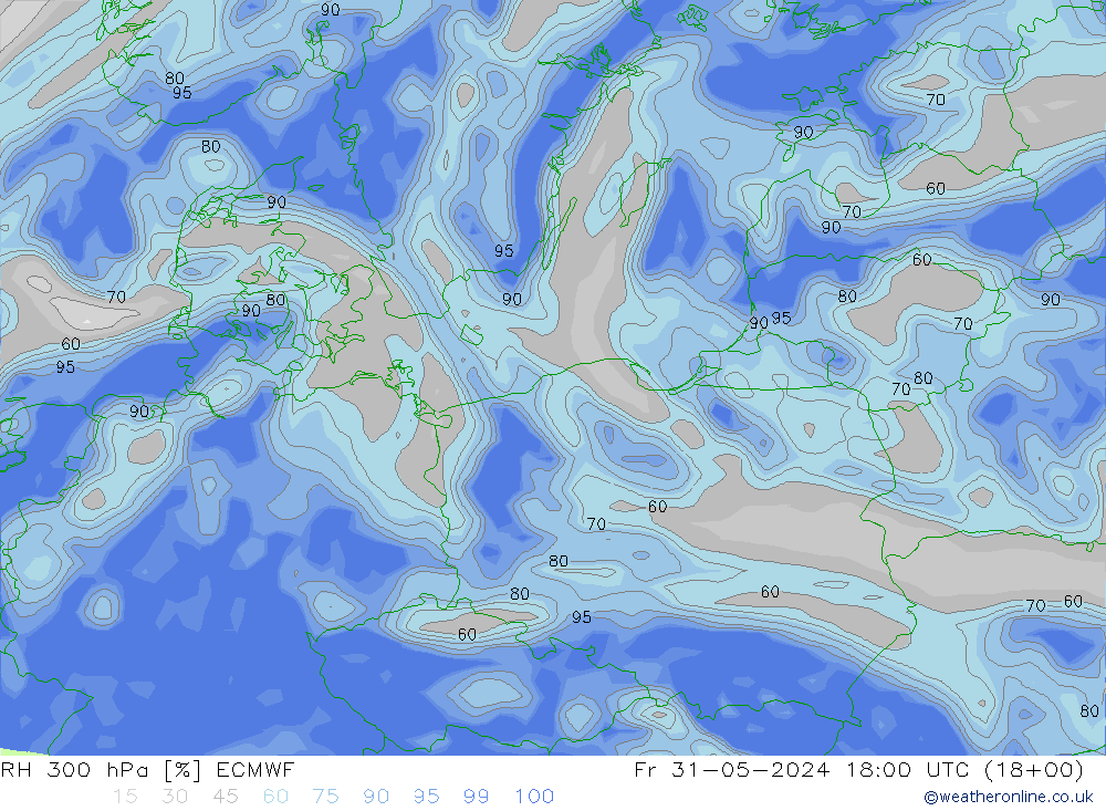 RH 300 hPa ECMWF  31.05.2024 18 UTC