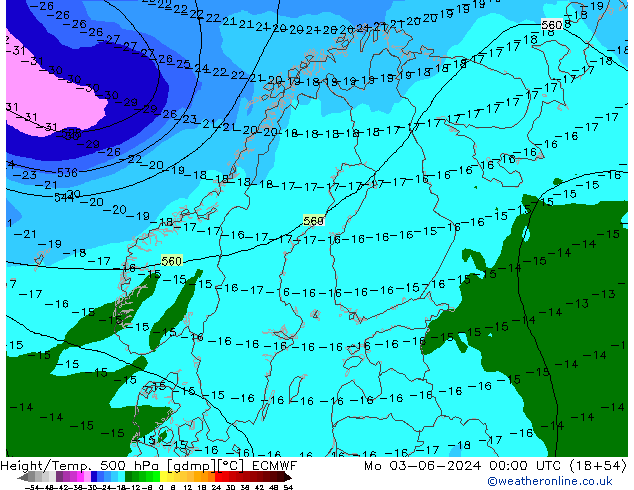 Z500/Regen(+SLP)/Z850 ECMWF ma 03.06.2024 00 UTC