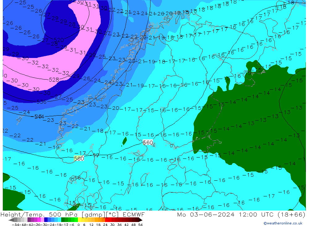 Géop./Temp. 500 hPa ECMWF lun 03.06.2024 12 UTC