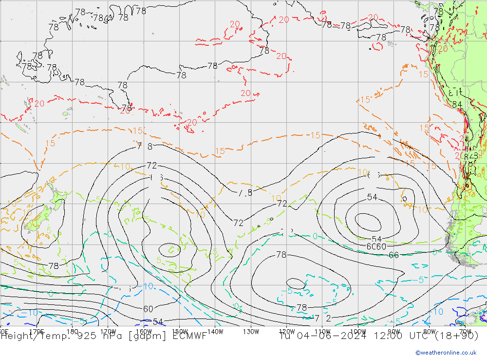 Yükseklik/Sıc. 925 hPa ECMWF Sa 04.06.2024 12 UTC