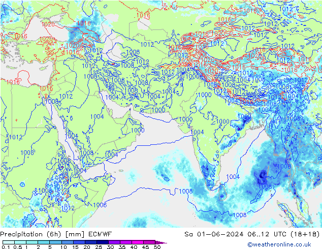 Z500/Rain (+SLP)/Z850 ECMWF So 01.06.2024 12 UTC