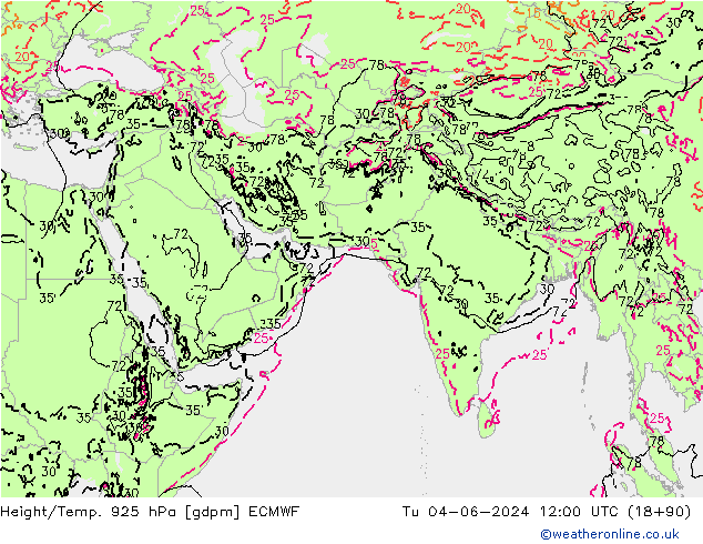 Height/Temp. 925 hPa ECMWF mar 04.06.2024 12 UTC