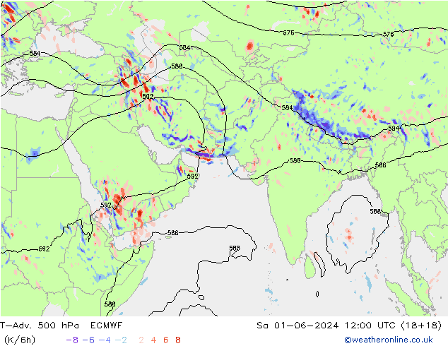 T-Adv. 500 hPa ECMWF Sáb 01.06.2024 12 UTC