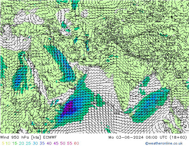 Wind 950 hPa ECMWF ma 03.06.2024 06 UTC