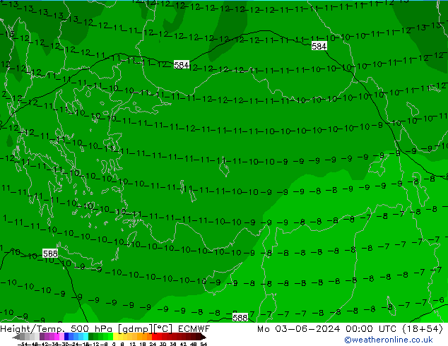 Z500/Regen(+SLP)/Z850 ECMWF ma 03.06.2024 00 UTC