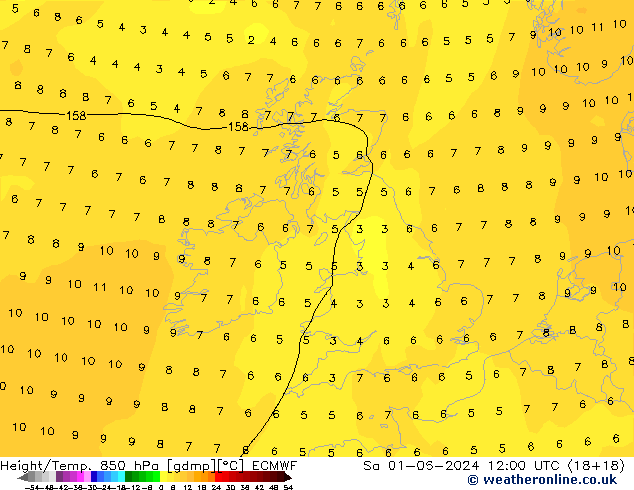 Z500/Yağmur (+YB)/Z850 ECMWF Cts 01.06.2024 12 UTC