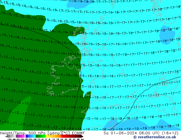 Z500/Rain (+SLP)/Z850 ECMWF so. 01.06.2024 06 UTC