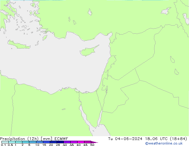 Yağış (12h) ECMWF Sa 04.06.2024 06 UTC